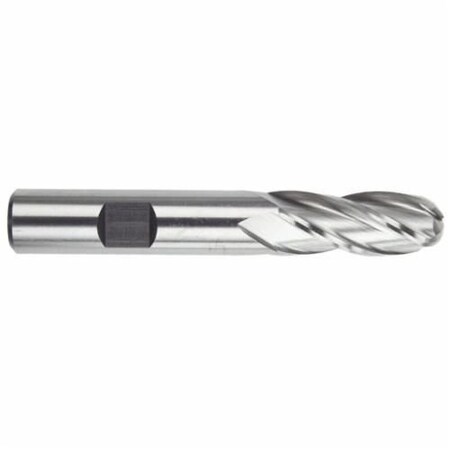 Morse End Mill, Ball Nose Center Cutting Regular Length Single End, Series 4589, 516 Cutter Dia, 212 44454